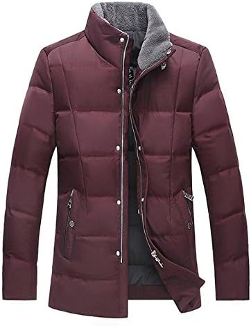Men's Featherweight Winter Warm Down Jacket Turndown Collar Walking Hiking Snow Coat , red , m