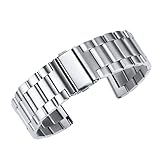 18mm Luxus Edelstahl-Uhrenarmband Armband Ersatz für Frauen in Silber gefaltet vollständig 316l Spange