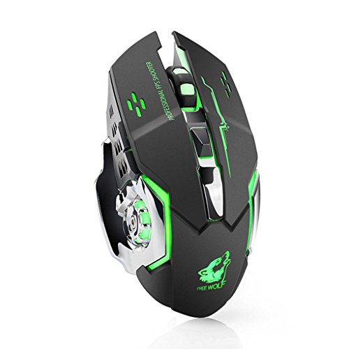 Preisvergleich Produktbild LCLrute Hohe Qualität Wiederaufladbare X8 Wireless Silent LED Hintergrundbeleuchtung USB Optische Ergonomische Gaming Mouse (Schwarz)