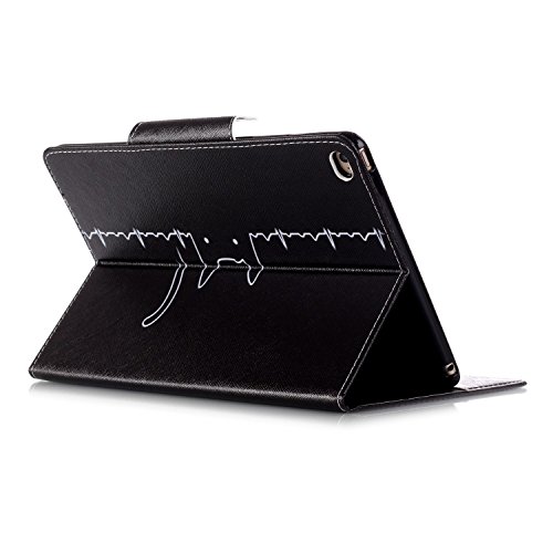 iPad Air 2 Hülle, iPad 6 Hülle,Ukayfe iPad Hülle Schutzhülle Etui Tasche für Apple iPad Air 2/iPad 6 Smart Case Ledertasche Schutzhülle Hüllen Tasche Leder Hülle Ultra Slim Lederhülle Flip Case Etui mit Standfunktion für iPad Air 2/iPad 6 mit 1x Schwarz Eingabestift (iPad Air 2/iPad 6:Schwarz Lustige Katze Muster) - 4