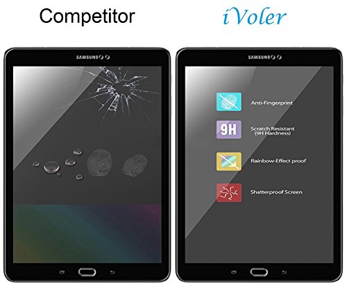 Samsung Galaxy Tab S3 9.7“ (SM-T820 / SM-T825) / S2 9.7“ (SM-T810 / SM-T815) Panzerglas Schutzfolie, iVoler® Premium Panzerglasfolie folie Displayschutzfolie Hartglas Gehärtetem Glas DisplayPanzerglas Schutzfolie Displayschutz Tempered Glass Screen Protector für Samsung Galaxy Tab S3 9.7“ (SM-T820 / SM-T825) / S2 9.7“ (SM-T810 / SM-T815) – 0,3mm Dünn, 9H Härtegrad, 2.5D Abgerundete Kanten – [Kratzfest][Hohe Transparenz] [Fingerabdruck-frei][Blasenfrei]-Lebenslange Garantie - 6