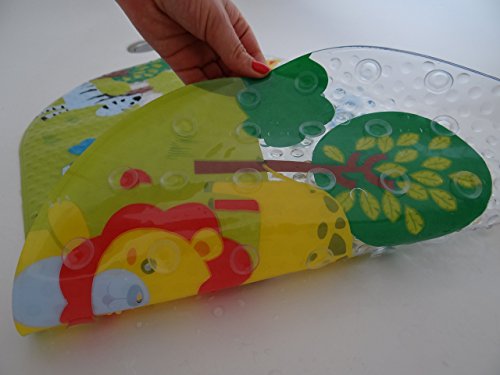 Salinka Rutschfeste Badematte Dschungel – FREI von Phatalaten und Blei – Rutschfeste Matte für Badewanne und Dusche – aus strapazierfähigem mehltau- und schimmelresistentem PVC – viele starke Saugnäpfe – praktische Tasche für einfachen Transport – kostenloses E-Book - 6