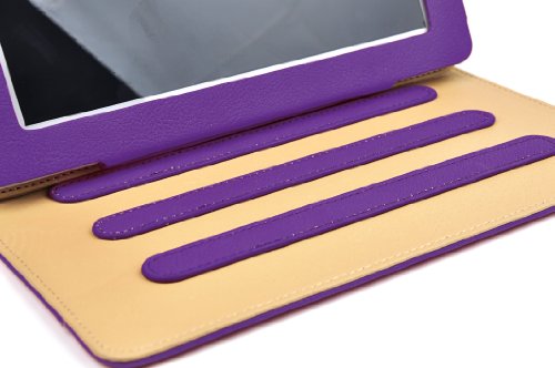 iPad 4 Hülle – JAMMYLIZARD Ledertasche Smart Cover mit Standfunktion (mit Retina) für iPad 4. 3 & 2, VIOLETT & HONIG - 3