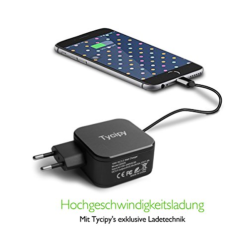 Tycipy USB Ladegerät für Handys, QC3.0 Ladegerät Wall Charger USB Handys Adapter Quick Charge Ladestation [18W 1 Port] - 5