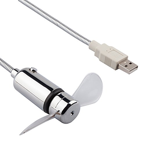 TRIXES Flexibler USB Desktop & Laptop Ventilator mit LED Temperaturanzeige - 2