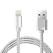 Produktbild Excellentas iPhon Ladekabel Textil Daten Light Kabel USB kompatibel mit 8 Pin iPhone XS Max, Xr, Xs, X, 8, 8 Plus, 7, 7 Plus, 6s, 6s Plus, 6, 6 Plus, 5s, 5c, 5, SE, iPad Pro, Mini, Air - in Silber