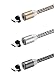 Produktbild SKITCH 3-Pack 1M geflochtene magnetische Ladekabel, drehen rund Micro USB Magnet Adapter Micro USB 2.0 A Stecker auf Micro B Ladekabel mit LED-Anzeige (nicht für Data Sync)