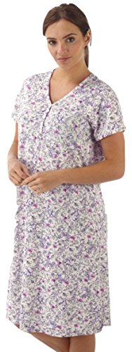 Ladies Soft Jersey Short Sleeved Maternity Nightshirts. Butterfly, Woodland or Blue Print. Sizes 10/12 14/16 18/20 (18/20, PINK)