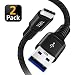 Produktbild ULTRICS USB C Kabel, [2 Stück] 1M+2M Typ C Auf USB 3.0 Nylon Geflochten Ladekabel High Speed Daten Sync Kompatibel mit Samsung Galaxy S9+/S8, Sony Xperia, LG, HTC, Xiaomi und weitere - Schwarz