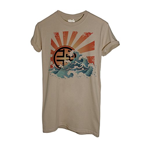 T-Shirt Wave Giappone - Famosi by Mush Dress Your Style - Uomo-XL-Sand