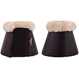 Premiere Springglocken aus Kunstleder mit synthetischem Lammfell, schwarz-natur (L)