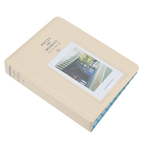 Fujifilm Instax Mini FotoAlbum Fotohüllen Speziell Für Fujifilm Instax Miini Film 7S/8/25/50/90, 14*11cm, 64 Seiten,Rosa, blau, beige (beige) - 2