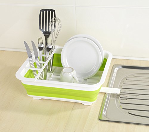Wenko 54770100 Geschirrabtropfer faltbar Geschirr-Abtropfständer, Abtropfgestell, Polypropylen, weiß, 31 x 36,5 x 13 cm - 4