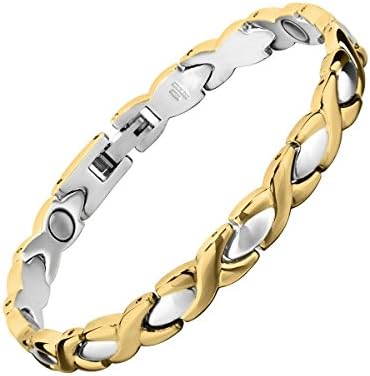 Magnohealth MAGNETIC BRACELET Stainless Steel with FREE gift pouch HIGH POWERED MAGNETS - length 16.5cm