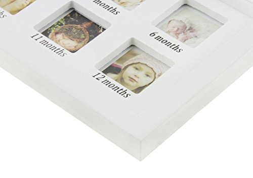 Baby Bilderrahmen Kinder Fotorahmen „My First Year“ 12 Fotos mit Fotorahmen Feierlichkeiten Große Erinnerung Baby Geburtsgeschenk für ersten Jahrestag Taufen Geburtstage - 6