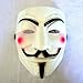 Produktbild V wie VENDETTA Maske, weiss + rote Wangen Anonymous Replika, Anti Demo Vendetta Maske