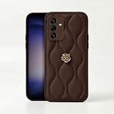 Zebana Samsung Galaxy A36 ile Uyumlu Kılıf Zebana Camellia Deri Kılıf Kahverengi