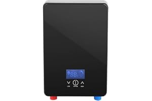 CRYFOKT Calentador de Agua sin Tanque de 6500W, Calentador de Agua Eléctrico Instantáneo con Pantalla Táctil Sistema de Calentamiento de Lavado Termostático Portátil con Pantalla LED