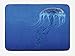 Produktbild CHKWYN Jellyfish Bath Mat, Blue Spotted Jelly Fish Aquarium Life Marine Animals Ocean Predator in The Deep Water, Plush Bathroom Decor Mat with Non Slip Backing, 23.6 W X 15.7 W Inches, Blue