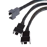 H HILABEE 15 cm 3/4 Pin Y Splitter Computer PC Lüfter Stromkabel 1 Bis 3 Schwarz