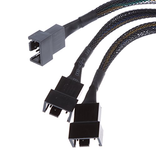 H HILABEE 15 cm 3/4 Pin Y Splitter Computer PC Lüfter Stromkabel 1 Bis 3 Schwarz