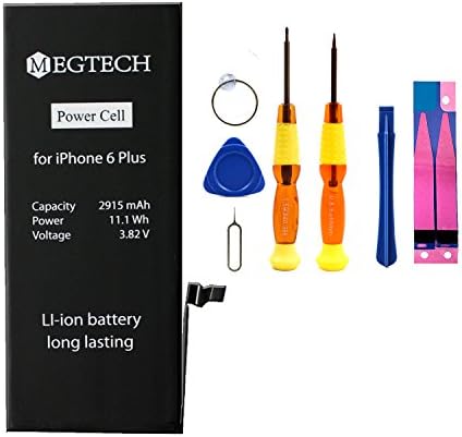 Megtech iPhone 6 Plus (Not 6) Battery Replacement: New Zero Cycle Li-Ion internal Battery Replacement with Free Professional Tool Kit