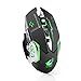 Produktbild DingLong Beleuchtete Ladespiel-Maus, Wiederaufladbare X8 Wireless leise LED hinterleuchtete USB-Optik ergonomische Gaming Mouse (Schwarz)