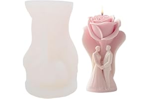 DOKRIN Stampi per fabbricazione candele,Stampo in silicone fai da te per candele profumate alla rosa, adatto per decorazioni domestiche e accessori per matrimoni