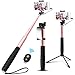 Produktbild Agedate Selfie Stick Bluetooth, Ausziehbar Selfie Stangen Stativ mit Spiegel, Drahtsteuerung und Bluetooth Fernauslöser Doppelzweck, Kompatibel mit Mehr Smartphones