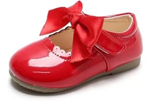 PEARLEAF Kids Girls Ribbon Bow Spanish Wedding Party Girls Mary Jane White Infants Toddler Shoes Size