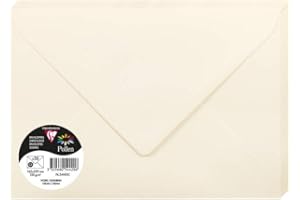Clairefontaine 5442C - Paquet de 20 Enveloppes Gommées - Format C5 16,2x22,9cm - 120g/m² - Coloris Ivoire - Invitation Evènements et Correspondance - Gamme Pollen - Papier Premium Lisse