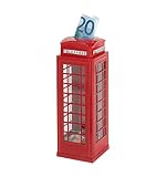 Hucha vacaciones Caja hucha metálica con diseño en una cabina telefónica roja inglesa. ahorrar poder aquí los niños Diversión, porque cada céntimo o Euro es valor - un emplearse - para guardar una original del dinero de bolsillo.