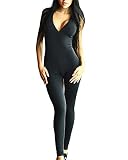 Slim Fit Guiran Mujer Mono Sin Mangas V Cuello Yoga Fitness Gym Deportivos Pantalón Leggings Ropa Atléticos Negro S