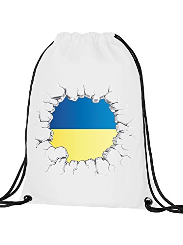 FUSSBALL – FANARTIKEL – Ukraine 5816 Turnbeutel (Weiss)
