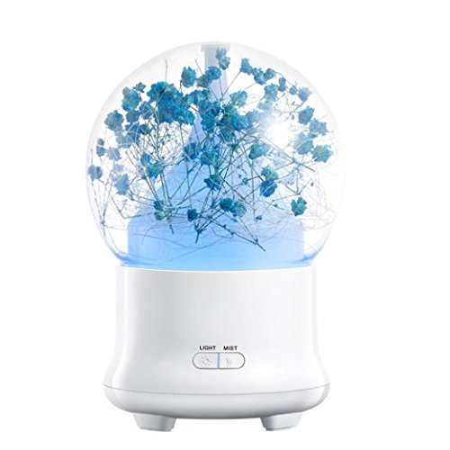 Preisvergleich Produktbild OverDose Multifunktional Getrocknet Blume LED Ultraschall Luft Luftbefeuchter Öl Aroma Diffuser Duft Maschine,Schön Nachtlicht ,7 mutativ Farbe, Bestes Geschenk für Freund oder Familie (A)