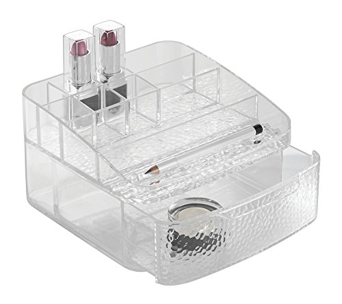 mDesign Kosmetik Organizer – die Aufbewahrungsbox mit Schublade und Ablagefläche, ideal auch als Lippenstift Halter – 10 Fächer - 4