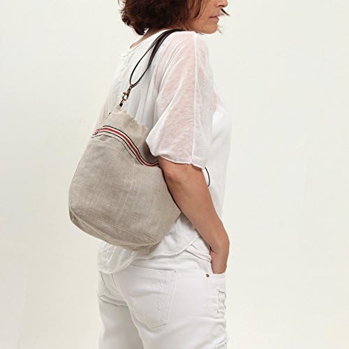 Hobo linen bag with pockets - natural summer bag - vegan womens bag - beige taupe color