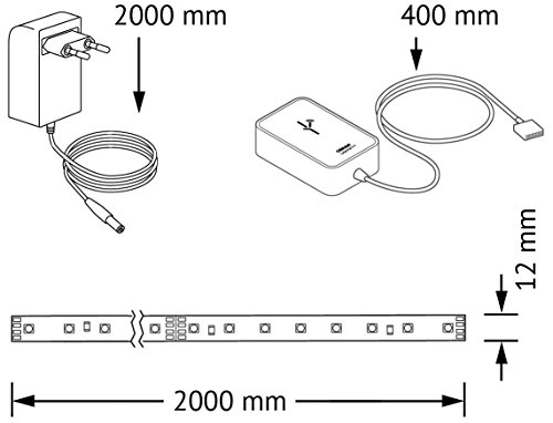 OSRAM LIGHTIFY Flex LED-Streifen 2 Meter Länge / dimmbar / warmweiß bis tageslicht 2000K – 6500K und Farbsteuerung RGB /Kompatibel mit Alexa - 4