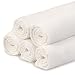 Pack of 5 White Luxury Soft for Newborn Baby, Muslin Squares, Cloth, Bibs Wipes 100% Pure Cotton Reusable Nappy **Other choices available. See inside.**