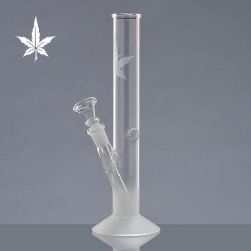Sand Leaf - Glas Bong Tabakpfeife 26cm hoch, 36mm Ø, 14er Chillum