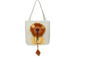 LUTAKU Bolsa de transporte para gatos, bolsa de transporte de lona portátil para perros pequeños, bolsa de hombro plegable, multicolor (blanco)