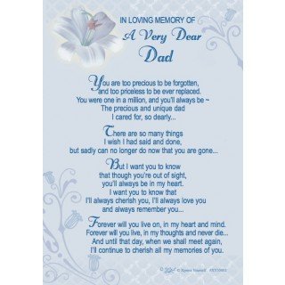 Memorial Graveside Card - In Loving Memory Of A Very Dear Dad by Xpress Yourself With Words