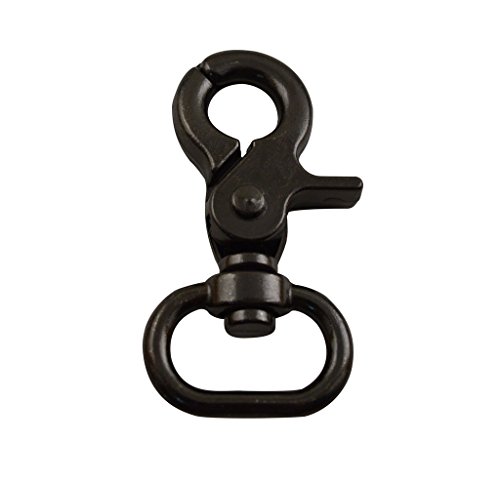 Amanaote Gun Schwarz 2 cm Innen Durchmesser oval-ring Zange Karabinerverschluss Claw Drehgelenk Schließe Haken 6 Stück
