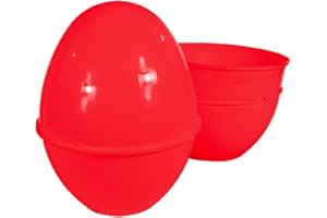 Aurora Store Guscio Uovo di Pasqua in Plastica Colorata Contenitore Vuoto per Confezioni Regalo, Feste, Eventi, Pacco Sorpresa 40x30 cm Pasqualone Vuoto Dimensioni 30 x h 40cm Ø 30 cm (Rosso)