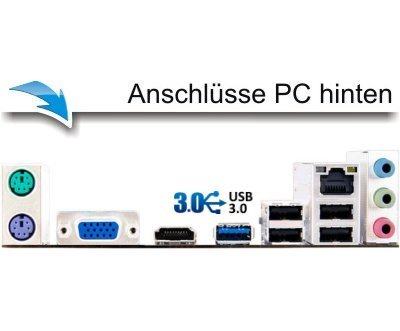 shinobee Flüster-PC Quad-Core Office/Multimedia PC Computer mit 3 Jahren Garantie! inkl. Windows7 Professional – INTEL Quad Core 4×2.41 GHz, 4GB RAM, 250GB HDD, Intel HD Graphics, HDMI, VGA, DVD±RW, Office, USB 3.0 #5047 - 2