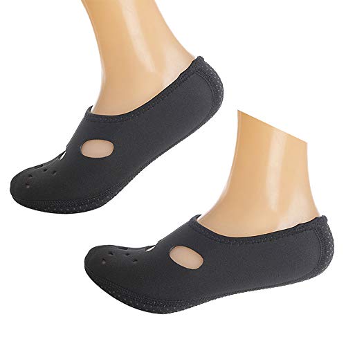 Preisvergleich Produktbild Lanking Wasser Socken, Damen Herren Schwimmschuhe Strandschuhe Surfschuhe für Wassersport Beach Pool Surfen Yoga(Schwarz,XL)