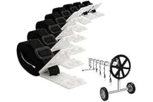 Qikam Haltebänder, Pool Aufroller Aufrollvorrichtung Fahrbar Solarfolie, 8er Set Befestigungsbänder Und Klammern, Ersatzteil Zubehör Für Fahrbares Aufrollsystem, Für Pool-Planen/Abdeckungen