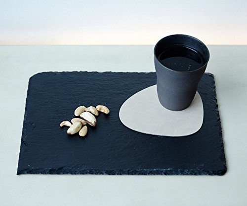 Lind DNA – Untersetzer – Glass Mat Curve 11x13cm Leder – hellgrau - 3