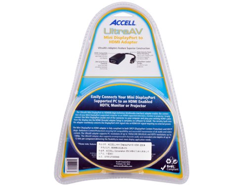 Accell B086B-002B UltraAV Adapter-Kabel Mini Display Port auf HDMI - 4
