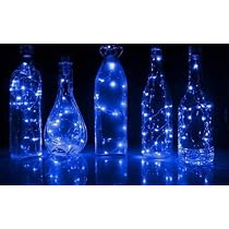 Lot 6 Guirlandes LED 15 Lumières Fil Cuivre Avec Bouchon Liège - 75 Cm - Piles Incluses